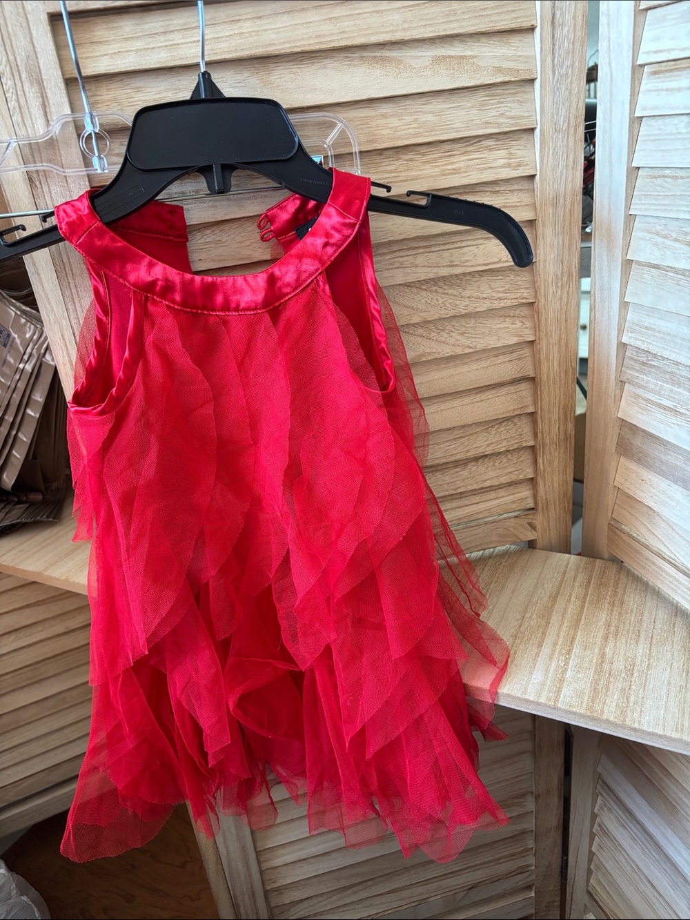 lilt Red Tulle Girls' Dress with Heart Logo 3T
